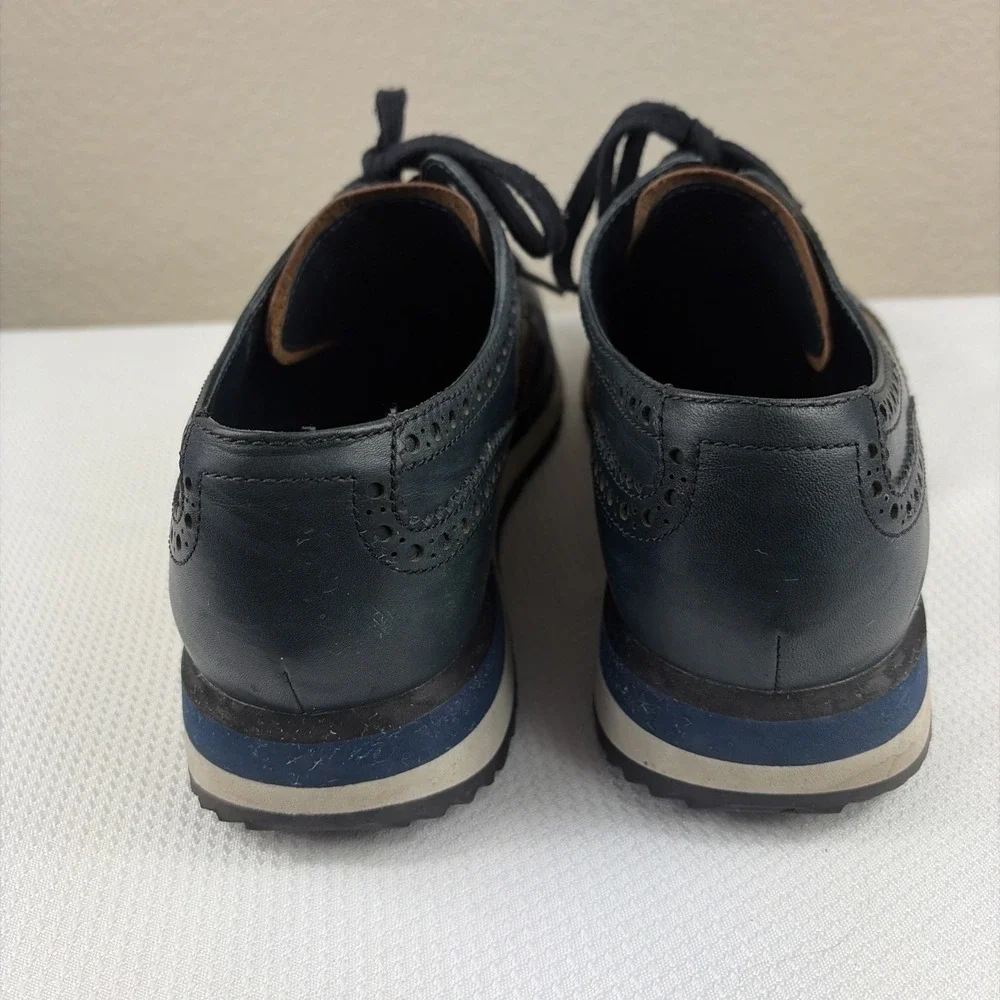 Prada Vit Montana derby calf leather platform sports Wing-Tip Brown Navy US 7.5